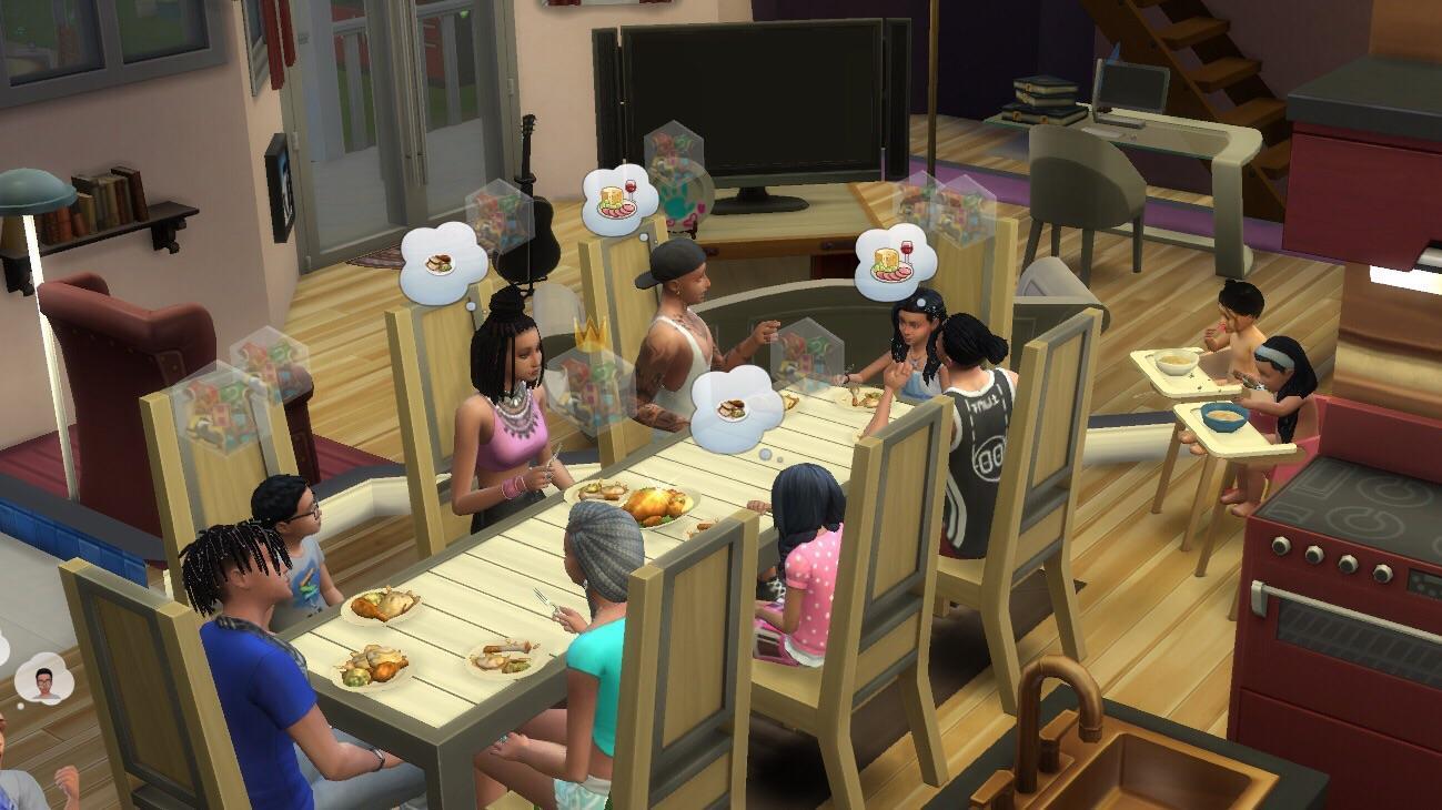 Мод Eat at tables - симы едят за столом в Sims 4